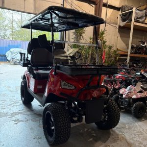 Red Lifted 4-Seater Utility Golf Cart